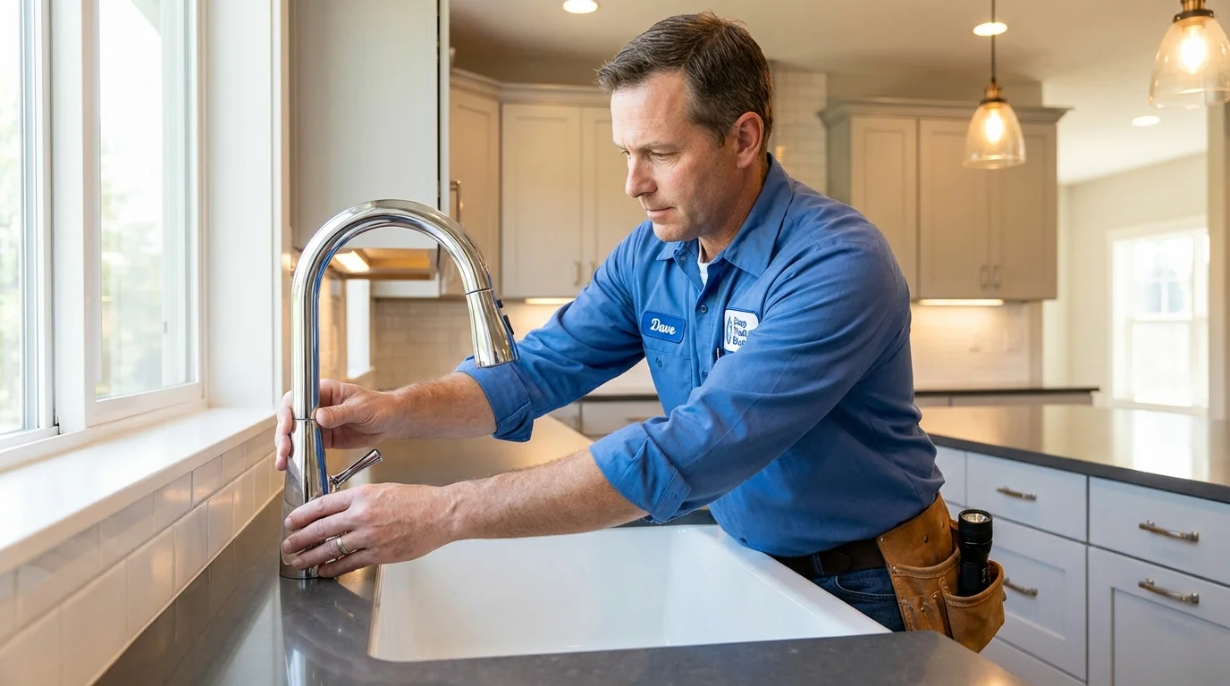 Kitchen faucet installation by Johns Plumbing LLC in Holderness
